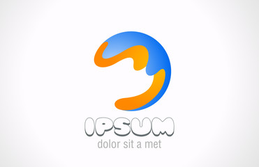 Sphere blob funny logo vector design template abstract.