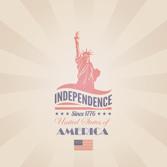 USA Independence day vector design template. Liberty statue