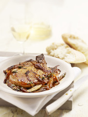 grilled cutlet with sauce and vegtables