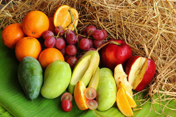fresh various fruits.