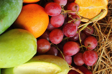 fresh various fruits.
