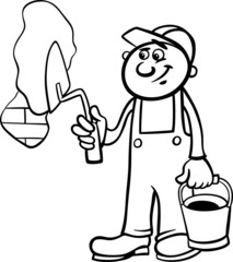 worker with trowel coloring page