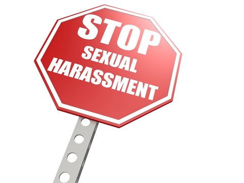 Stop sexual harassment road sign