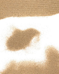 pile desert sand isolated on white background