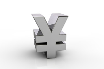 Obraz premium 3D yen currency symbol