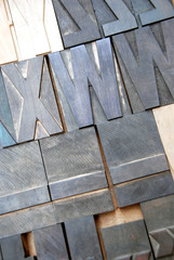 Vintage wooden type letters
