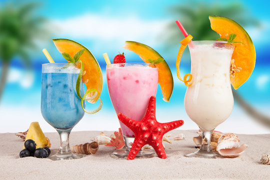 Summer cocktail on beach