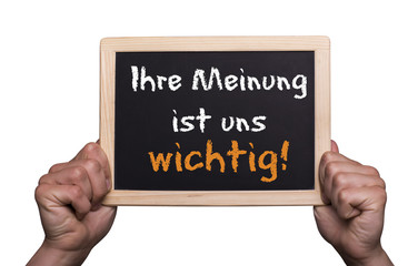 werbetafel ihre meinung ist uns wichtig