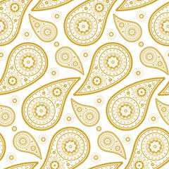 Pattern paisley golden and white