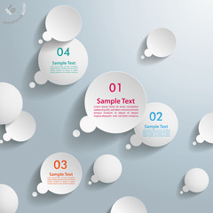 White Thought Bubbles With Numbers