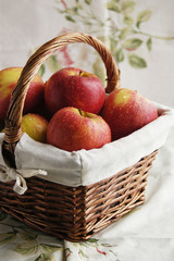 Fresh apples in basket