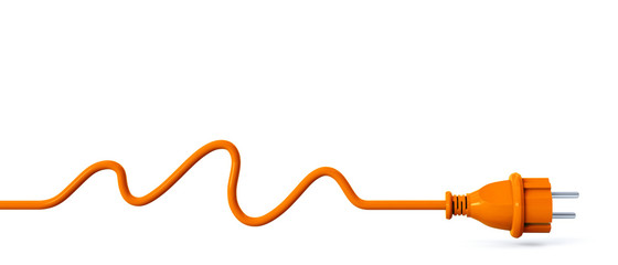 Orange power plug - water energy - obrazy, fototapety, plakaty