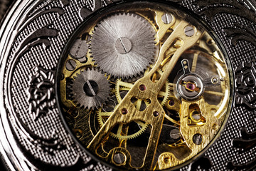 Watch gears very close up