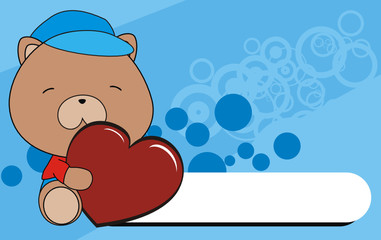 teddy bear baby cartoon love heart background2