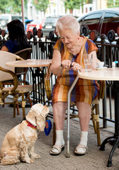 Senior woman having a cup of coffee