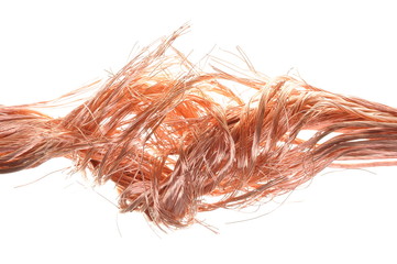 Copper wire isolated on white background 