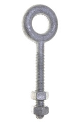 Chrome ring hooked bolt isolated on white background