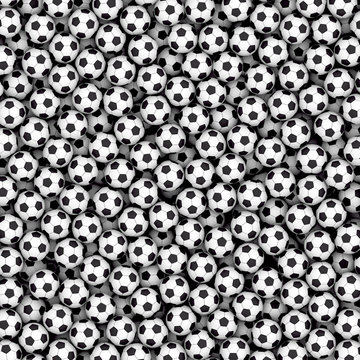 Background composed of many soccer balls