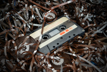 Cassette and tape background