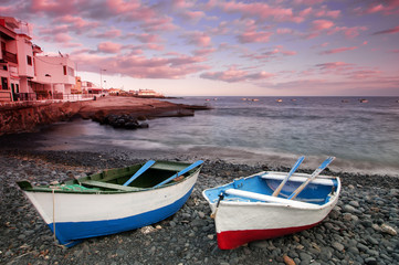 sunset in La Caleta on the coast of Tenerife
