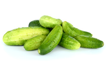 Cucumbers isolated on white.
