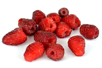 Raspberries on White Background