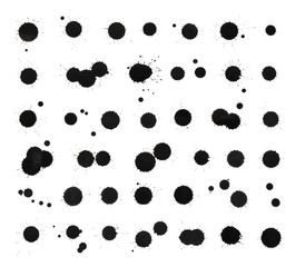 Black ink stain spot collection