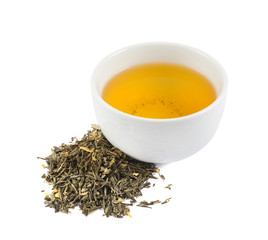 Ceramic bowl of tea isolated