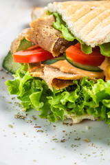 Kebab made of vegetables and beef meat