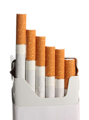 Box of cigarettes, isolated on a white
