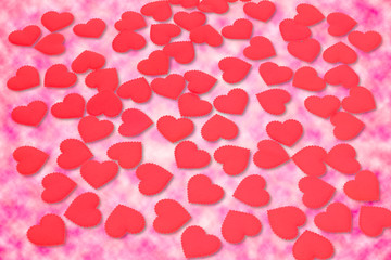pink heart background with clipping path