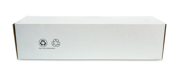 white recycle paper box isolated with clipping path