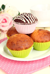 Sweet cupcakes close up