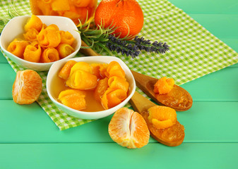 Orange jam with zest and tangerines