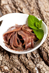 Anchovy fillets pickled