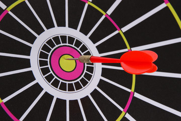 Target with dart close-up
