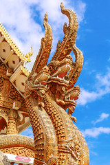 Fototapeta premium Thai dragon or king of Naga statue