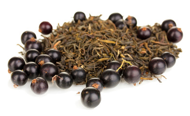 Berry dry tea isolated on white
