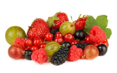 Ripe berries isolated on white