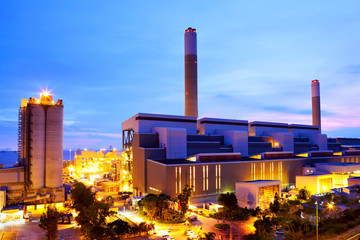 Power plant at night