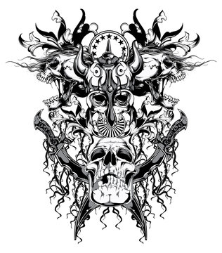 Naklejki Warrior skull