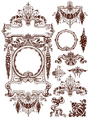 Garlands and swags ornament design elements