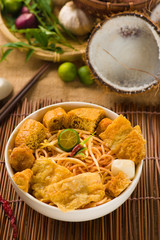 Hot and spicy Singapore food Curry Noodle