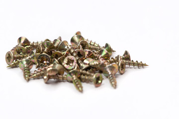 Pile of brass wood screws