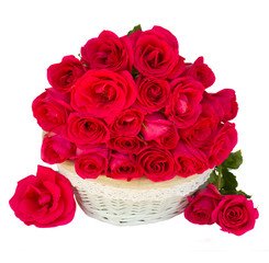 pink roses in basket