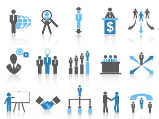 Business and Management Icons, blue series
