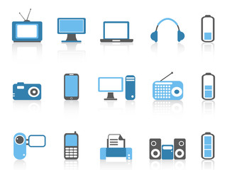 simple electronic icons,blue color series
