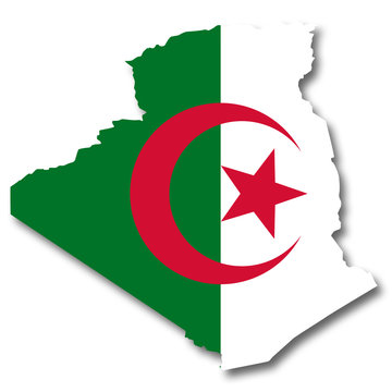 Carte / drapeau de l'Alg&eacute;rie