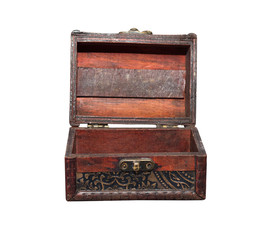 Wide open antique chest