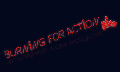 Illustration mit Neonröhren-Schriftzug